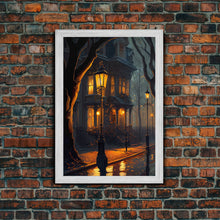 Cargar imagen en el visor de la galería, Old Vintage Victorian Home House Night Fine Art Print, Wall Decor, Wall Poster, Wall Art Print
