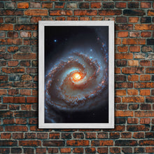 Cargar imagen en el visor de la galería, Close up view of a spiral galaxy, space art, framed canvas print, astronomy art
