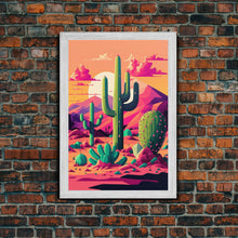 Load image into Gallery viewer, Pueblo Style Cactus, Still Life, Framed Canvas Print, Western Decor, Midwest Style Art, Arizona Desert Art
