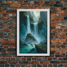 Carregar imagem no visualizador da galeria, Fantasy Waterfall Oil Painting Canvas Print, Framed Canvas Art, Living Room Wall Decoration
