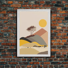 Load image into Gallery viewer, Pueblo Style Boho Desert Art, Framed Canvas Print, Minimalist Landscape Painting
