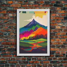 Load image into Gallery viewer, Surreal Rainbow Mountain Landscape, Framed Canvas Print
