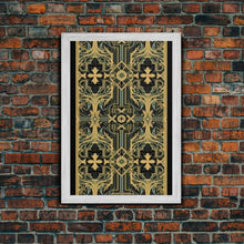 Load image into Gallery viewer, Art Deco Pattern Wall art, Framed Canvas Print, Art Deco, Gold &amp; green art, Framed painting, Black colors, Wonderful art, 1920s Style Art
