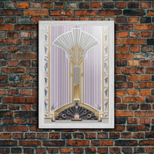 Load image into Gallery viewer, Art Deco Wall art, Framed Canvas Print, Art Deco, Gold art, Pastel colors, Midcentury Modern, Office decor, Living room art, Beautiful art
