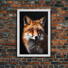 Load image into Gallery viewer, Portrait of a Red Fox, Framed Canvas Print, Framed Wall Art, Fox Photography, Wild Life Art
