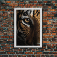 Carregar imagem no visualizador da galeria, Eye Of Tiger, Tiger Portrait, Big Cat Art, Framed Canvas Print, Tiger Photography, Wildlife Photo, Wood Frame Art
