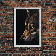 Load image into Gallery viewer, Animal Prints, Timber Wolf, Portrait Of A Wolf, Framed Canvas Print, Wolf Photography Art, Timber Wolves Art
