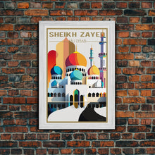 Carregar imagem no visualizador da galeria, Abu Dhabi Wall Art, Sheikh Zayed Mosque, United Arab Emirates Poster, Travel Wall Print, Travel Poster, Travel Wall Art, Canvas Wall Print
