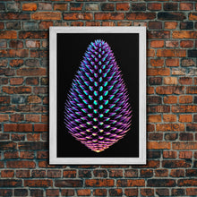 Load image into Gallery viewer, Purple Pine Cone Wall Art, 3D Wall Decor, Nature Art, Minimalist Print, Wall Decor, Canvas Print, Wall Art, Framed Canvas
