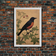 Load image into Gallery viewer, Oriole Wall Decor, Black And Orange Bird Wall Art, Animal Wall Art, Minimalist Print, Wall Decor, Canvas Print, Wall Art, Framed Canvas

