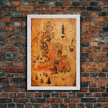 Carregar imagem no visualizador da galeria, Abstract Map Wall Decor, Abstract Art, Antique Map Wall Art, Geography Wall Art, Wall Decor, Canvas Print, Wall Art, Framed Canvas
