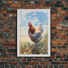 Load image into Gallery viewer, Rooster Wall Art, Rooster Painting, Farmhouse Art, Country Wall Art, Minimalist Wall Art, Wall Decor, Canvas Print, Wall Art, Framed Canvas
