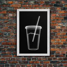 Load image into Gallery viewer, Disposable Plastic Cup Wall Art, Kitchen Wall Art, Cup With Straw, Minimalist Print, Wall Decor, Canvas Print, Wall Art, Framed Canvas
