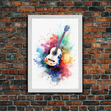Cargar imagen en el visor de la galería, Cosmic Acoustic Guitar Wall Art Framed Canvas Print, Guitar Art, Guitar Wall Art, Music Art, Guitar Poster, Guitar Player Gift, Guitar Gifts
