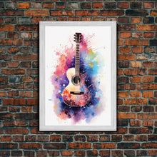 Cargar imagen en el visor de la galería, Cosmic Acoustic Guitar Wall Art Framed Canvas Print, Guitar Art, Guitar Wall Art, Music Art, Guitar Poster, Guitar Player Gift, Guitar Gifts
