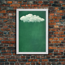 Load image into Gallery viewer, Emerald Green Rain Cloud Wall Art, Framed Canvas Or Poster Print, Abstract Art Print, Minimalist Wall Decor, Maximalist Decor, Dark Green
