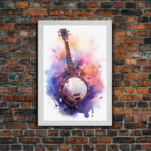 Load image into Gallery viewer, Banjo Gift, Banjo Wall Art Canvas Print, Country Music Art, Guitar Art, Banjo Poster Print, Banjo Gifts, Musical Art, Southern Music Decor
