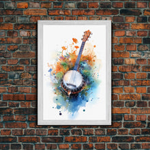 Load image into Gallery viewer, 4 String Banjo Gift, Banjo Wall Art Canvas Print, Country Music Art, Guitar Art, Banjo Poster Print, Banjo Gifts, Musical Art
