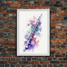 Carregar imagem no visualizador da galeria, Flute Wall Art, Instrument Print, Graffiti Art, Framed Canvas Print, Cool Studio Wall Decor, Music Gift
