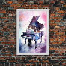 Load image into Gallery viewer, Grand Piano Wall Art, Musical Instrument Print, Studio Art, Framed Canvas Print, Piano Art, Baby Grand Piano
