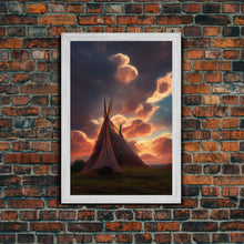 Load image into Gallery viewer, Native American Tipi Wall Art, Poster Print, Fine Art Paper Print, Early American Style Wall Decor

