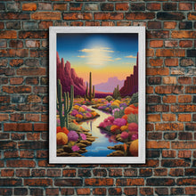Load image into Gallery viewer, Desert Wall Art, Cactus Art, Nature Print, Canvas Print, Wall Art, Vertical Art, First Home Gift, Wall Art Prints, Living Room Prints
