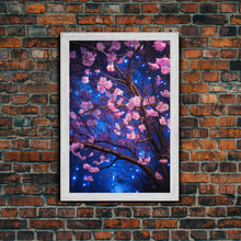 Cargar imagen en el visor de la galería, Cherry Blossom Art, Pink Flowers, Japanese Art, Sakura, Canvas Print, Wall Art, Vertical Art, Gift For Boss, Preppy Room Decor, Office Print
