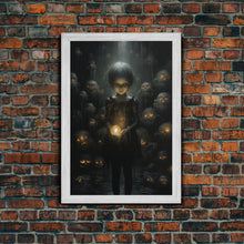 Load image into Gallery viewer, Dark Fantasy Art, Spooky Decor, Goth Decor, Canvas Print, Wall Art, Vertical Print, Dark Wall Art, Video Game Art, Gaming Wall Decor
