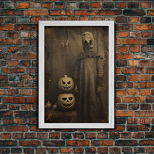 Carregar imagem no visualizador da galeria, Black And White Art, Halloween Wall Art, Horror Decor, Dark Art Print, Canvas Print, Wall Art, Vertical Print, Home Decor, Wall Decor
