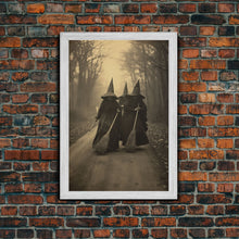 Carregar imagem no visualizador da galeria, Black And White Art, Witch Wall Decor, Horror Art Print, Gothic Wall Art, Canvas Print, Wall Art, Vertical Print, Home Decor, Wall Decor
