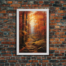 Carregar imagem no visualizador da galeria, Fall Wall Art, Trees Wall Decor, Forest Wall Art, Canvas Print, Wall Art, Vertical Art, Housewarming Gift, Rustic Wall Art, Bedroom Prints
