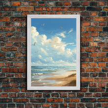 Carregar imagem no visualizador da galeria, Beach Wall Print, Ocean Wall Art, Seashore, Seascape Art, Canvas Print, Wall Art, Vertical Art, Gifts For Grandma, Bedroom Prints
