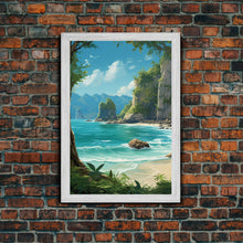 Carregar imagem no visualizador da galeria, Beach Wall Art, Ocean Print, Seashore Wall Print, Canvas Print, Wall Art, Vertical Art, Birthday Gift, Beach House Wall Decor, Office Prints
