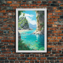 Carregar imagem no visualizador da galeria, Beach Cove Wall Art, Ocean Print, Seashore Wall Art, Canvas Print, Wall Art, Vertical Art, Seascape Art Print, College Dorm Decor, RV Decor
