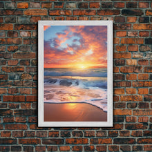 Carregar imagem no visualizador da galeria, Beach Sunset Wall Art, Nautical Wall Art, Seashore Wall Art, Canvas Print, Wall Art, Vertical Art, Moving Gift, Room Decor, Entryway Prints
