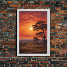 Carregar imagem no visualizador da galeria, African Wall Art, Savannah Wall Art, Canvas Print, Wall Art, Vertical Art, Landscape Print, Retirement Gifts, Apartment Wall Decor, RV Decor
