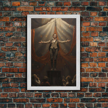 Load image into Gallery viewer, The Macabre Circus, Spooky Cursed Circus Act, Framed Canvas Print, Halloween Poster Art, Horror Prints, Victorian Circus Act
