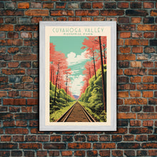 Load image into Gallery viewer, Cuyahoga Valley National Park Travel Poster Print, Canvas Print Wall Art, Ohio Travel Art, Midcentury Modern Travel Decor
