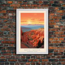 Carregar imagem no visualizador da galeria, Bryce Canyon National Park Utah Travel Art, National Park Print, Minimalist Travel Art, Midcentury Modern Style Landscape Painting
