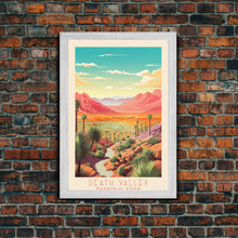 Load image into Gallery viewer, Death Valley National Park California Travel Art, National Park Print, Minimalist Travel Art, Midcentury Modern Style Landscape Painting
