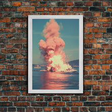 Cargar imagen en el visor de la galería, Exploding Boat, Nautical Wall Art, Ocean Wall Art, Canvas Print, Wall Hanging, Portrait Art, Unique Gift, Home Decor Prints, Office Decor
