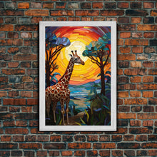 Load image into Gallery viewer, Giraffe Decor, Nursery Wall Decor, Canvas Print, Wall Hanging, Portrait Art, Giraffe Gift, Playroom Art, Safari Art, Entryway Prints
