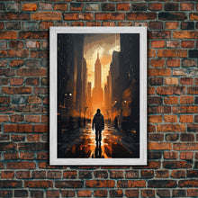 Load image into Gallery viewer, Dystopian Art, City, Urban Art, Cityscape Art, Canvas Print, Wall Hanging, Portrait Art, Gift For Coworker, Video Game Art, Tiny House Decor
