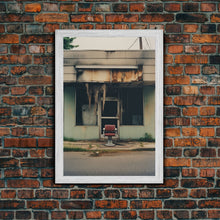 Carregar imagem no visualizador da galeria, Abandoned Building, Barber Shop Art, Canvas Print, Wall Hanging, Portrait Art, Creepy Wall Decor, Spooky Art Print, Wall Art Prints
