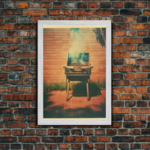 Load image into Gallery viewer, Barbecue Grill, Farmhouse Wall Art, Outdoors Art, Grill Gifts, Canvas Print, Wall Hanging, Portrait Art, Man Cave Art, Office Wall Decor
