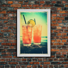 Cargar imagen en el visor de la galería, Cocktail Wall Print, Bar Cart Print, Canvas Print, Wall Hanging, Portrait Art, Cocktail Print, Kitchen Wall Art, Bar Wall Decor, Couple Gift
