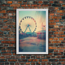 Load image into Gallery viewer, Ferris Wheel, Theme Park, Carnival Rides, Canvas Print, Wall Hanging, Portrait Art, New Homeowner Gift, Modern Home Decor, Bookshelf Decor
