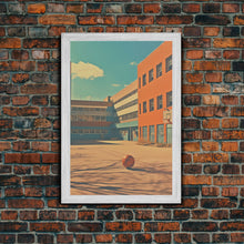 Carregar imagem no visualizador da galeria, An Abandoned 1970s High School, Photography Print, Framed Canvas Print, Back To School, Liminal Art
