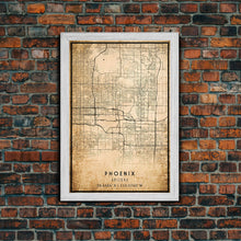 Load image into Gallery viewer, Phoenix Arizona Street Map, Framed Canvas Art, Arizona United States Road Map Wall Art, Office Wall Art, Wall Decor for Office
