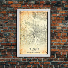 Load image into Gallery viewer, Portland Oregon Street Map, Framed Canvas Art, Oregon United States Road Map Wall Art, Office Wall Art, Portland Wall Decor for Office
